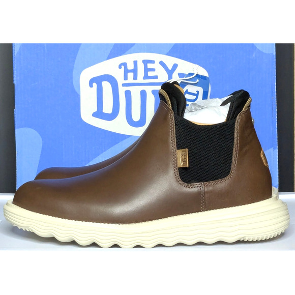 Hey Dude Shoes Womens 8 Brown Branson Chelsea Slip-on Boot Craft Leather NEW - Picture 3 of 7